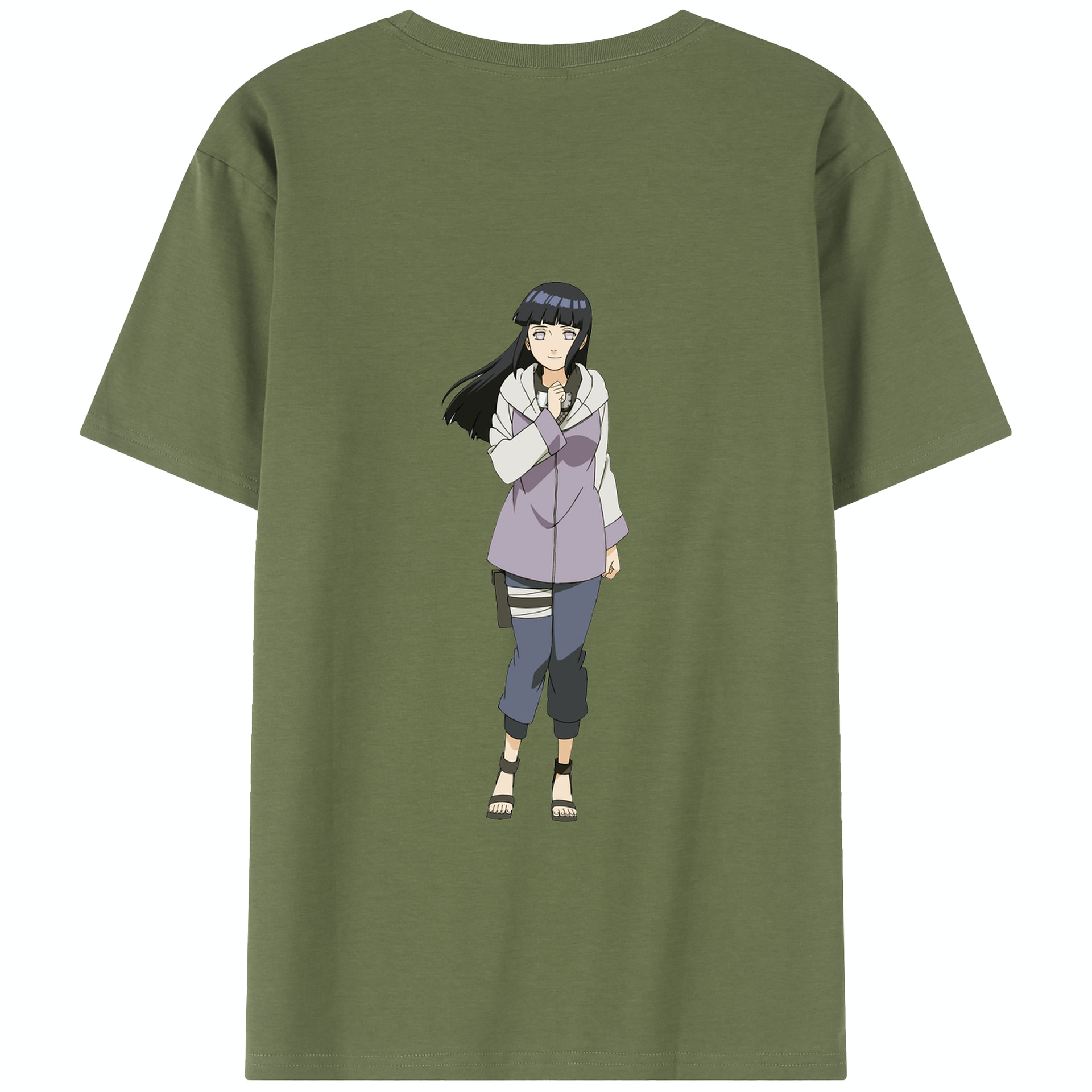 （画像用） NARUTO -ナルト- 日向ヒナタ Hyūga Hinata 綿100％半袖Tシャツ（背面プリント）